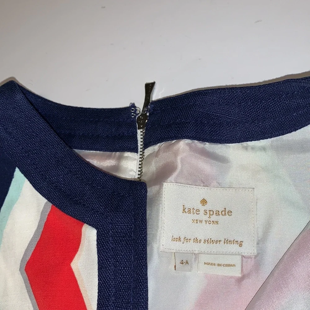 Kate Spade Multicoloured Geometric Print Dress - Women’s Size 4 - Picture 6 of 7